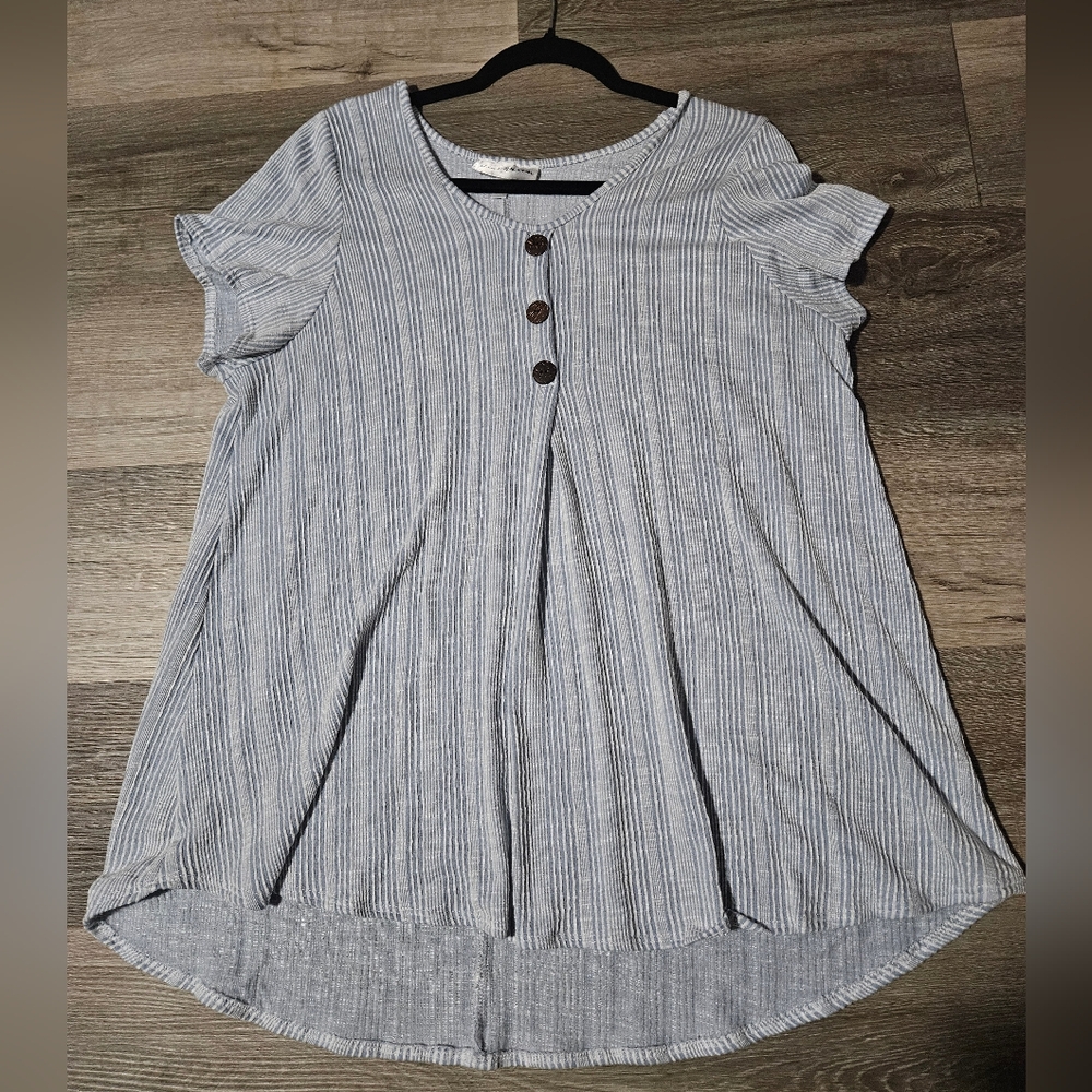 🎁🎁3/$20🎁🎁Star Vixen Blue Striped Button-Down Blouse